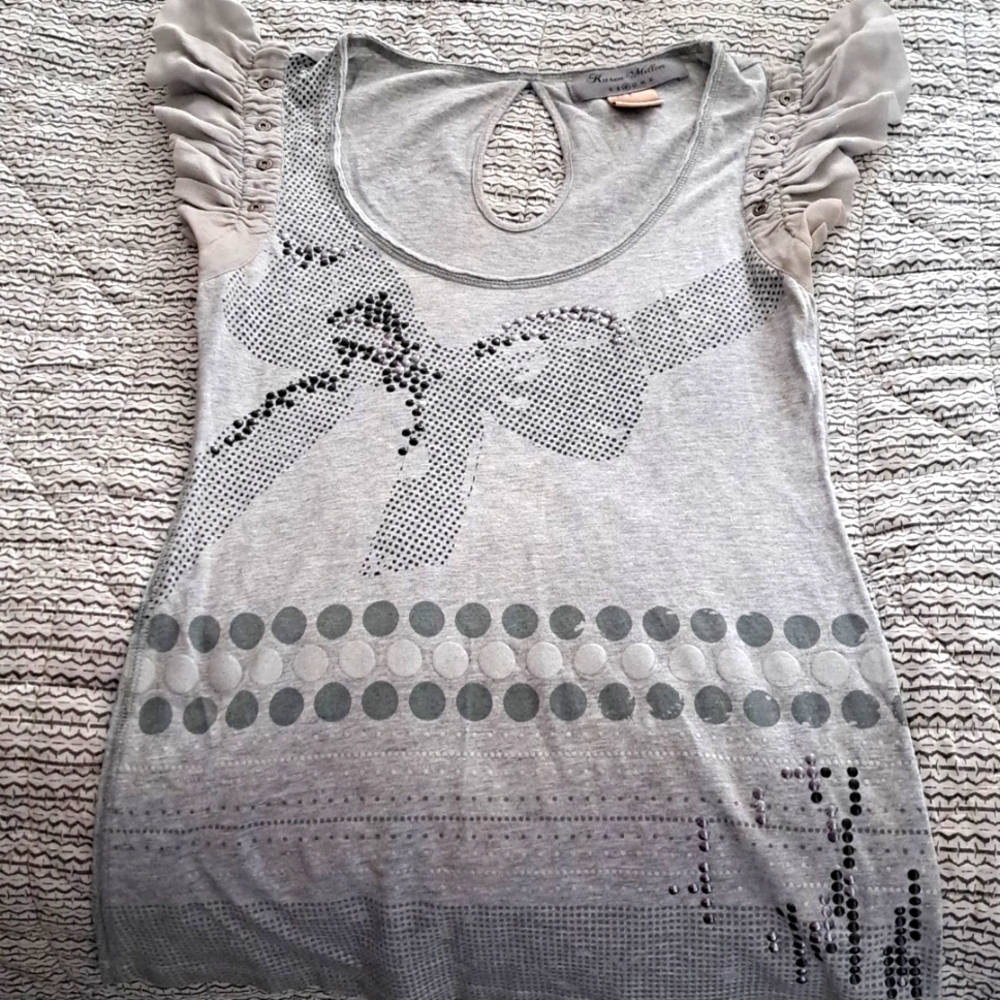 Karen Millen sleevless top, grey, small